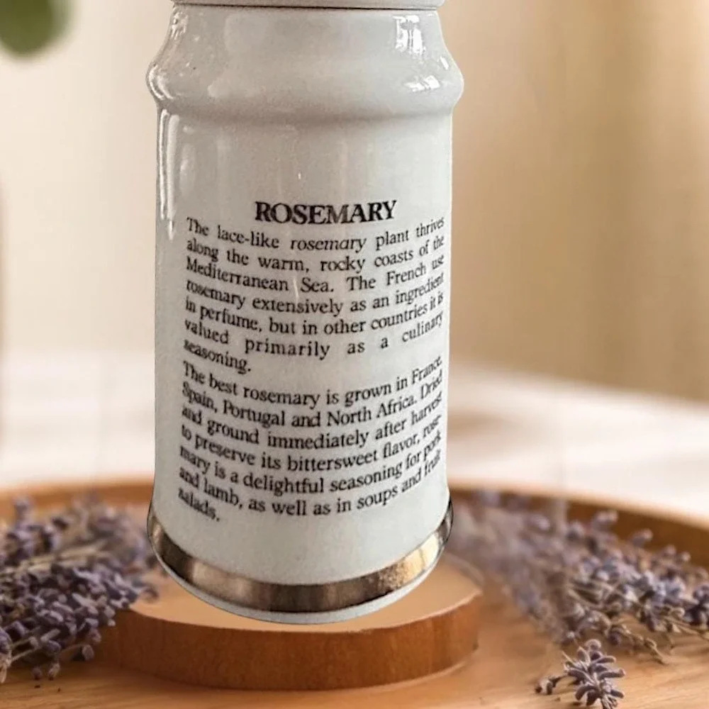 Hummel M.J. Vintage Rosemary Spice Jar Porcelain‎ White Gold Trim 1987